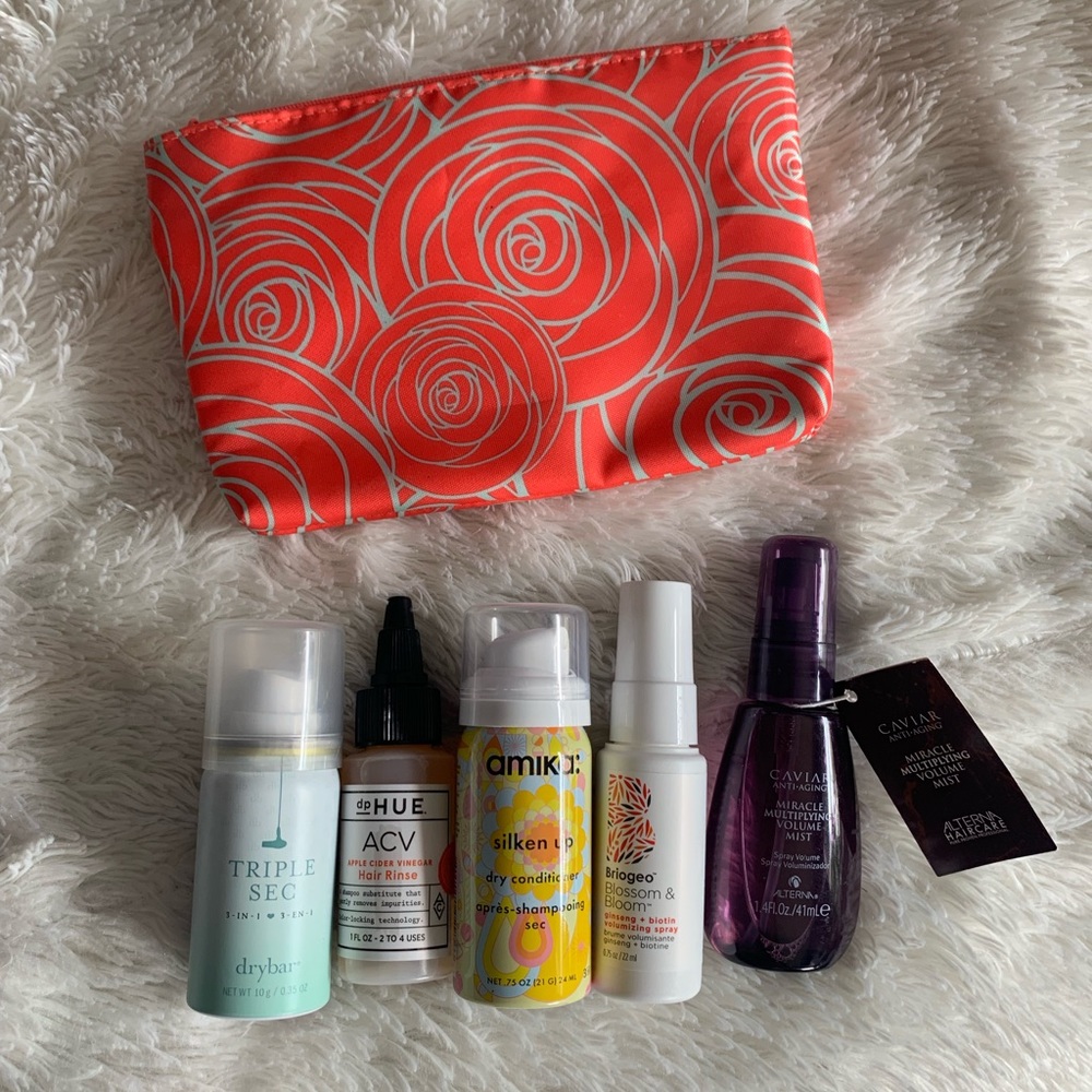 5 piece travel size hair products WITH bag (NWT)